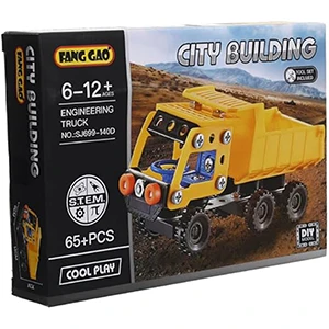 Plastic City Building Blocks With Truck Design For Children Set Of 65 Pieces - Multi Color