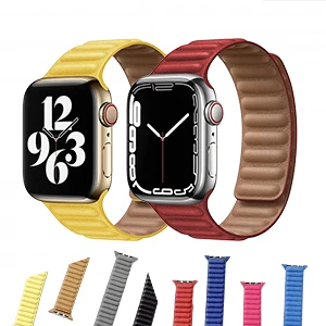 Leather Link for Apple Watch Ultra, 9,8,7, 6, 5, 4, SE, 3