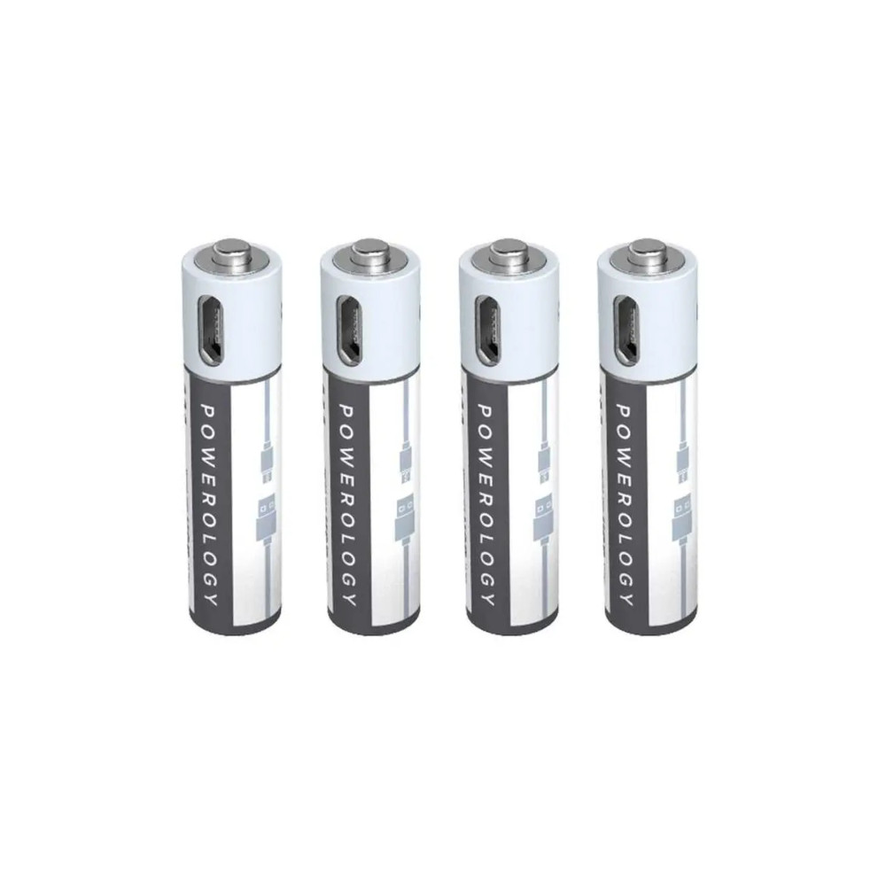 Powerology Usb Rechargeable Aaa Battery4Pc