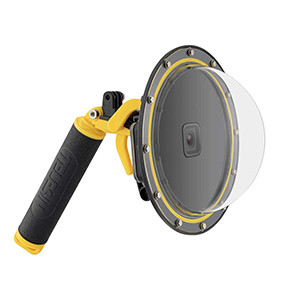 Telesin Six (6) inch Waterproof Dome Port made for GoPro Hero 11,GoPro Hero 10, GoPor Hero 9 with Waterproof Housing, Trigger and Floaty Hand Grip - Waterproof up to 45 Meters (X-247-3)