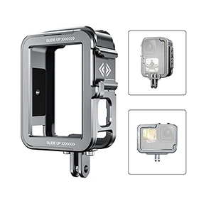 Metal protective housing frame for GoPro Hero 12/11/10/9-Vertical Version (Support Horizon and vertical Mode)