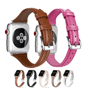 Slim Leather band made For Apple Watch Ultra  9 8 7 6 5 4 & 3