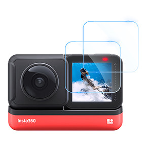 Tempered glass lens and screen film for Insta360 One R Dual lens Camera (2 pcs per set)