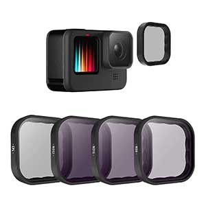 TELESIN 4-Pack Lens Filter CPL ND8 ND16 ND32 Compatible for GoPro Hero 12 Hero 11 Hero 10 Hero 9 Black