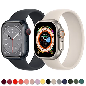 Silicone Solo Loop for Apple Watch Ultra, Series 9,8,7,6,5,4&3