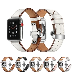 Luxury  top Grain Leather & Silver Adapter Band  for Apple Watch Series Ultra, 9,8,7, 6, 5, 4, 3, 2, 1 SE