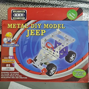 Metal Diy toy Jeep Kraft Cars Mechanical Game - Multicolor