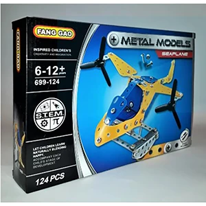 Seaplane airplane metal construction toy 124 pcs